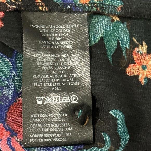 MAEVE by Anthropologie Long-Sleeve Pleated Floral Peasant Blouse in Black-Small - Picture 12 of 13